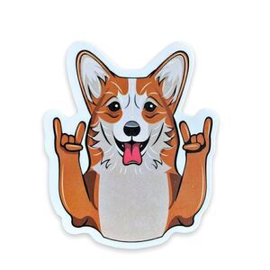 Peace Out Corgi Sticker 
